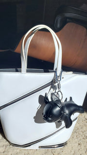 French Bulldog Bag Charm – Punk Dog Keychain for Handbags & Accessories | Cute Cartoon Style Bag Pendant | d.internoscia - dinternoscia