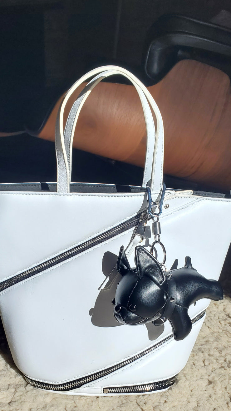 French Bulldog Bag Charm – Punk Dog Keychain for Handbags & Accessories | Cute Cartoon Style Bag Pendant | d.internoscia - dinternoscia