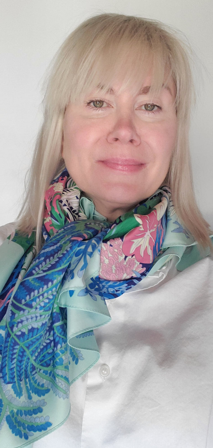 luxury silk twill scarf